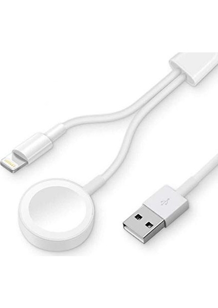 2in1 IWatch 1-2-3-4 Wireless Şarj- Lightning USB Şarj Kablosu