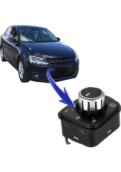 Volkswagen Jetta Dikiz Ayna Ayar Düğmesi 2006--2011 Krom