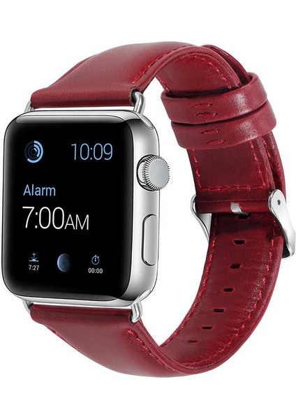 Apple Watch Uyumlu 38 mm Deri Kordon Kırmızı fiyatları