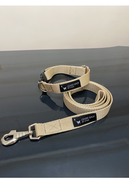 Leash Shop Leash Shop köpek Boyun Tasma Takımı Vizon M Beden (30-45 Cm)