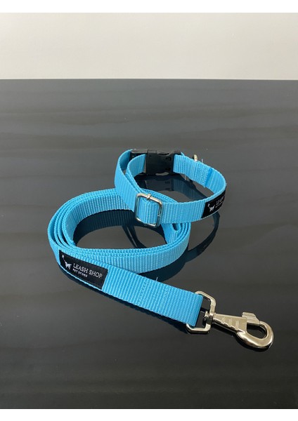 Leash Shop Leash Shop köpek Boyun Tasma Takımı Turkuaz M Beden (30-45 Cm)