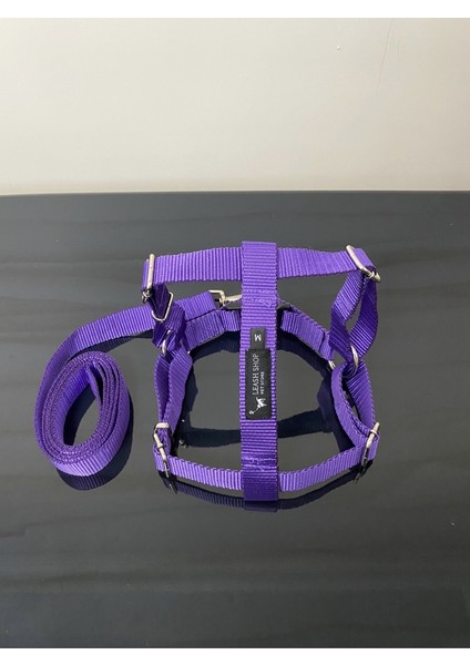 Leash Shop -Mor- Köpek Göğüs Bel Tasma Takımı M Beden (45-55 Cm)