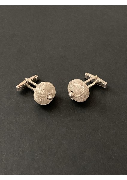 Özel Tasarım Gümüş Kazaziye El Örgüsü Kol Düğmesi