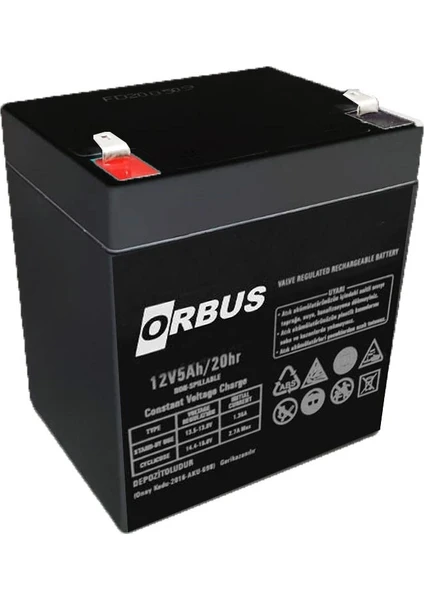 Akü 12V 5A 9X10X7CM Orbus