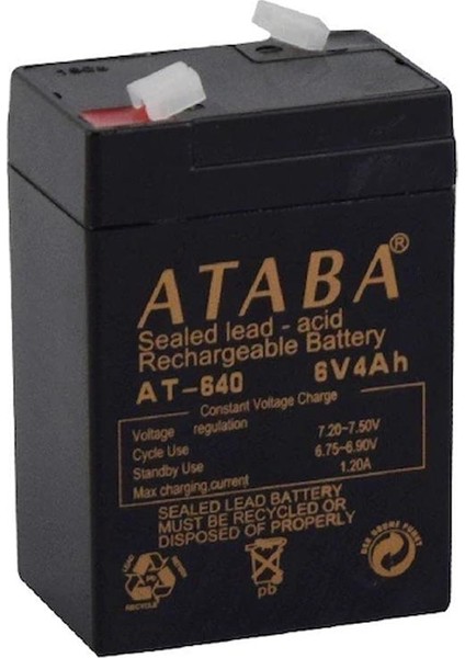 Akü 6V 4A (7X10X4.3CM) Ataba