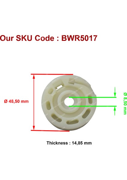 Bross Otomotiv BWR5017 Hyundai I30 MK1 2007-2011 İçin Ön Sağ Cam Kriko Tamir Makarası 824802R020