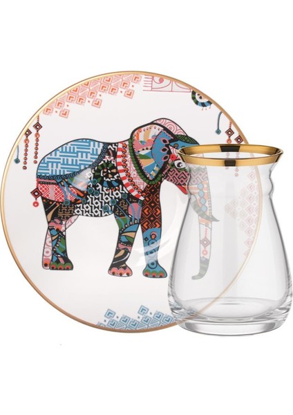 Elephant Beyaz 6 Kişilik Çay Seti
