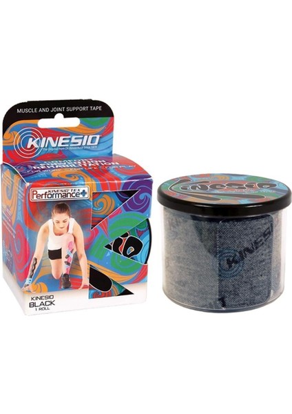 Kinesio Tape Tex Performance + 5 cm x 5 m Logolu Band Siyah