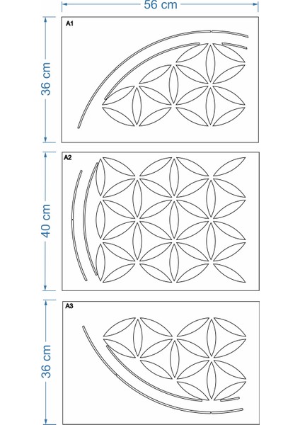 Stencil Şablon Yaşam Çiçeği Flower Of Life