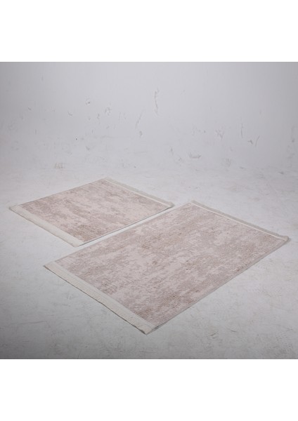 Nova Vizon 2'li Pamuk Kaymaz Tabanlı Banyo Halısı Paspası Seti Püsküllü Klozet Takımı modelleri