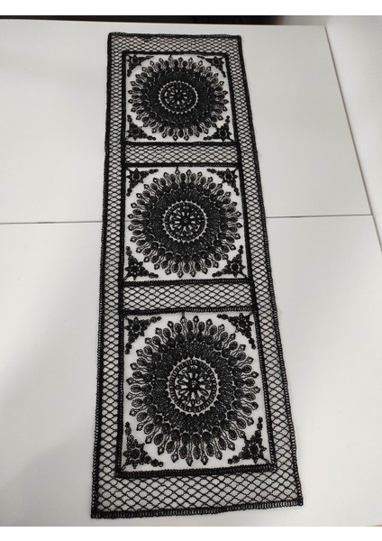 Runner Kumaş Kare (36X110CM) Siyah