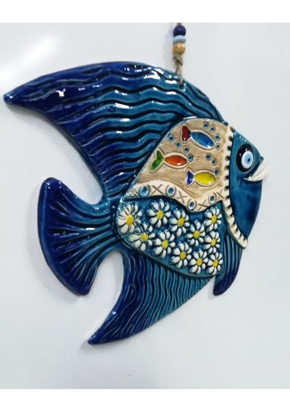 Seramik Balık Dekoratif El Işi Duvar Süsü Büyük Boy Nazarlık fiyatları