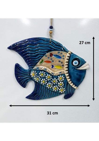 Seramik Balık Dekoratif El Işi Duvar Süsü Büyük Boy Nazarlık fırsatları