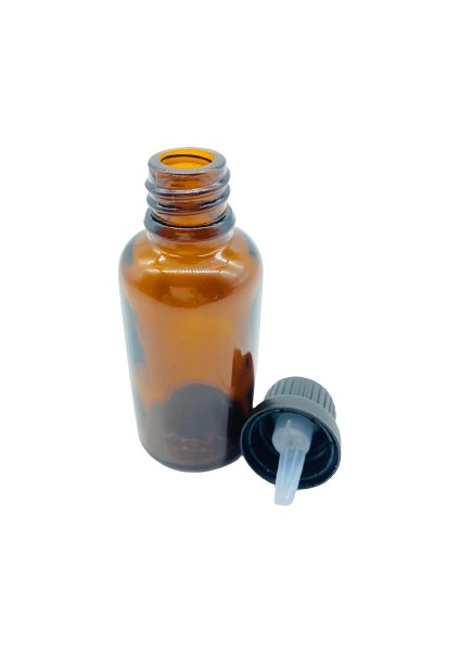 Cam Amber Şişe Içten Damlatmalı Kapak Siyah 30 ml 10'lu