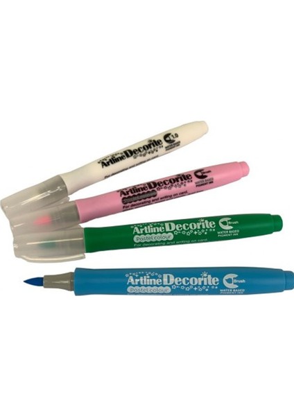 EDFF4PSH1 Decorite Fırça Uçlu Marker Kalem 4'lü
