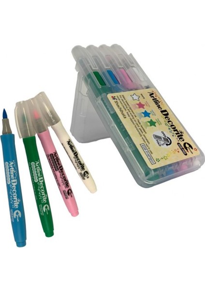 EDFF4PSH1 Decorite Fırça Uçlu Marker Kalem 4'lü modelleri