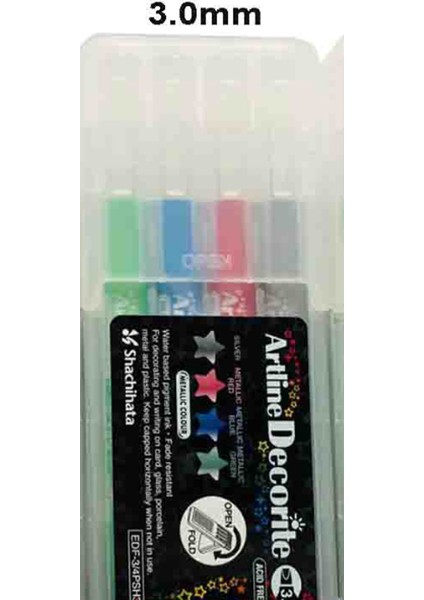 EDF34PSH Decorite Metallic Renk 3.0 mm Marker Kalem 4'lü