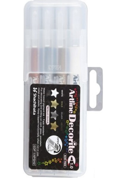 EDF14PSH2 Decorite Metallic Renk 1.0 mm Marker Kalem 4'lü modelleri