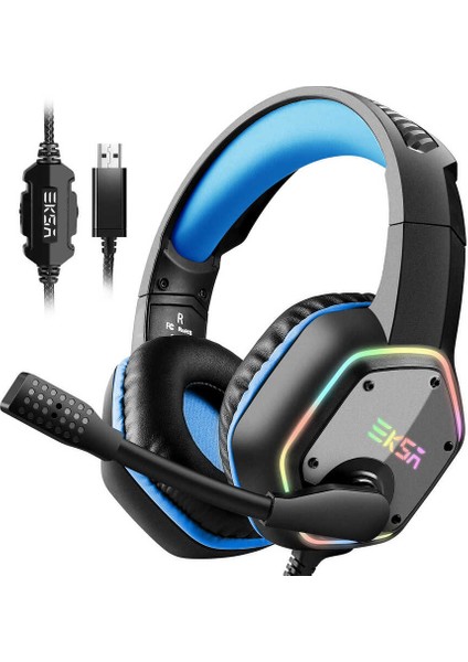 E1000 USB Kulaküstü Kulaklık Siyah - Mavi