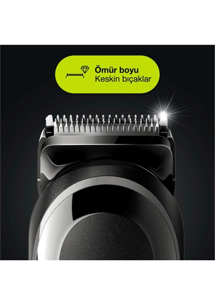 MGK 5260 Şarjlı Erkek Bakım Kiti 8in1 Kablosuz Şekillendirici - Siyah/Mavi + Gillette Fusion ProGlide