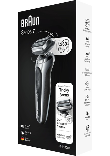 Seri 7 S1000s Kablosuz Tıraş Makinası - AutoSence - 360° Flex - EasyClick - Islak & Kuru