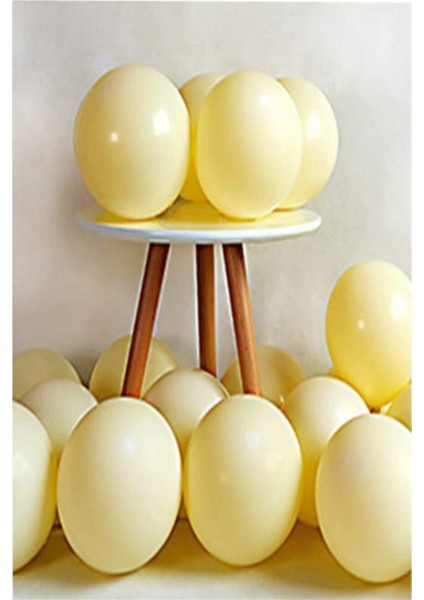 Sarı Makaron Pastel Balon 10 Adet