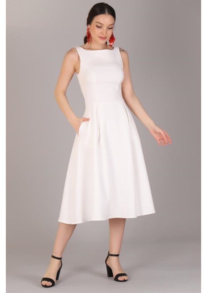 Sweetness Kadın Siyah Pileli Cep Detaylı Elbise