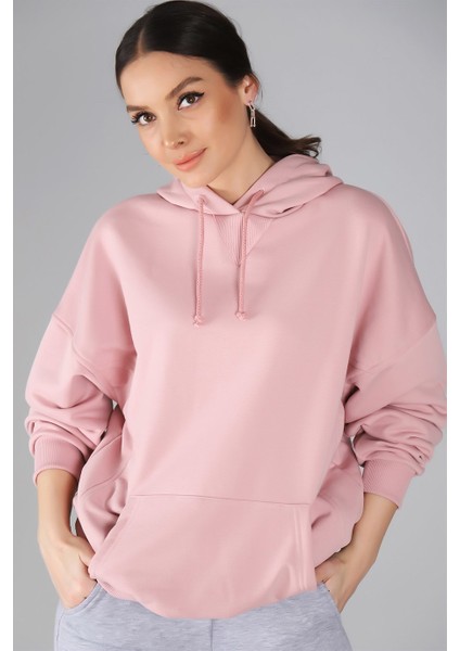 Sweetness Kadın Pudra Kapüşonlu Sweatshirt fiyatları