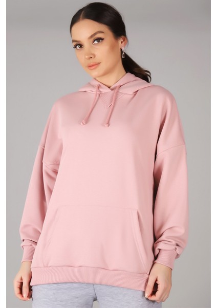 Sweetness Kadın Pudra Kapüşonlu Sweatshirt indirimleri
