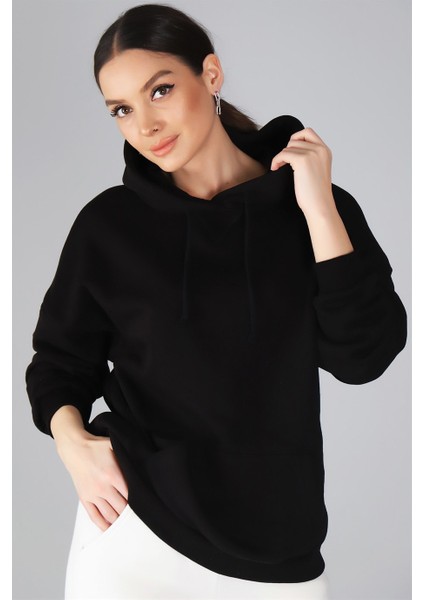 Sweetness Haki Renk Kapüşonlu Kadın Sweatshirt