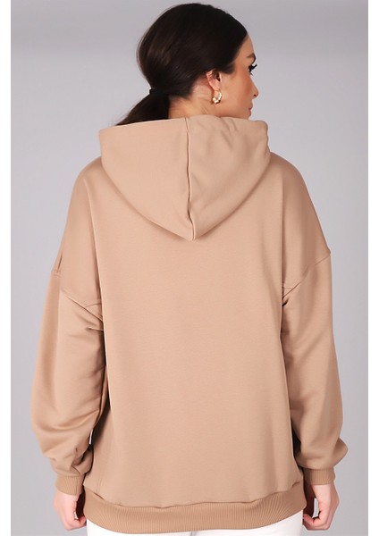 Sweetness Kadın Bej Kapüşonlu Sweatshirt indirimleri