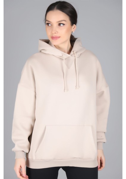 Sweetness Haki Renk Kapüşonlu Kadın Sweatshirt