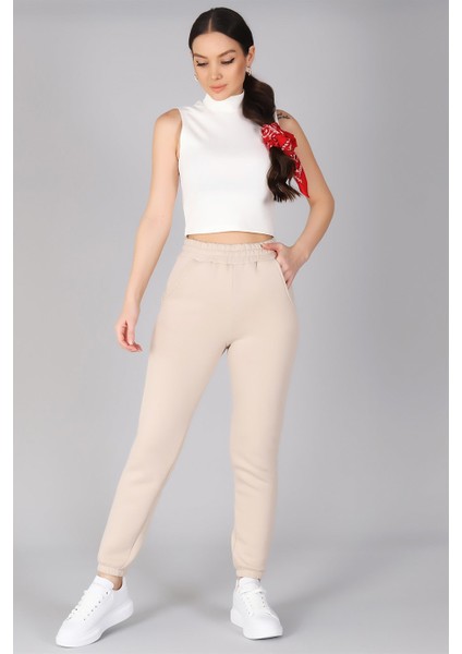 Sweetness Kadın Açık Bej Paçası Lastikli Eşofman Altı indirimleri