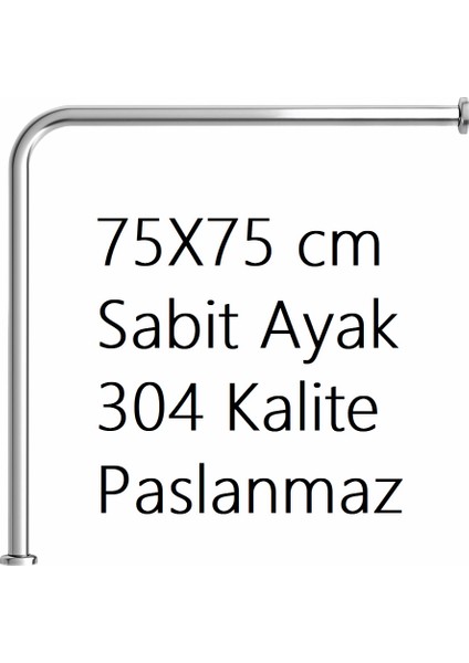 LaMiaSeta Duxx Engelli Tutunma Barı L Tip Klozet Yanı 75X75 Sabit
