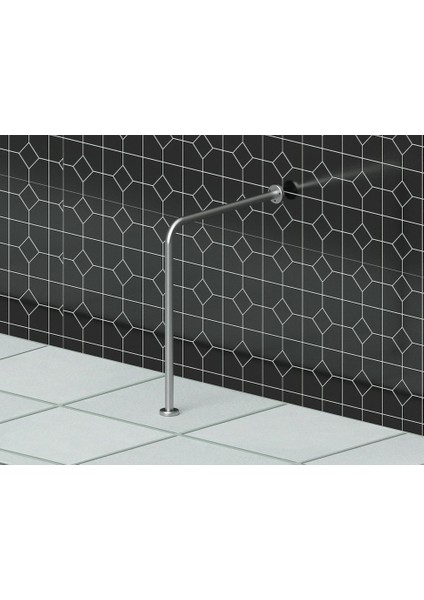 LaMiaSeta Duxx Engelli Tutunma Barı L Tip Klozet Yanı 75X75 Sabit