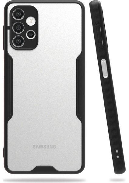 Samsung Galaxy A52 Kılıf Kamera Korumalı Arkası Mat Silikon - Siyah