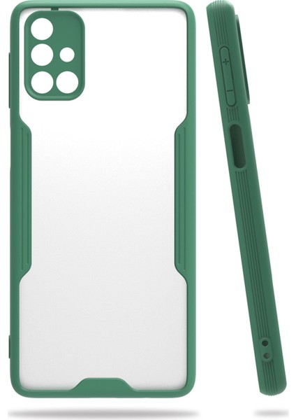 Samsung Galaxy M31S Kılıf Kamera Korumalı Arkası Mat Silikon - Yeşil