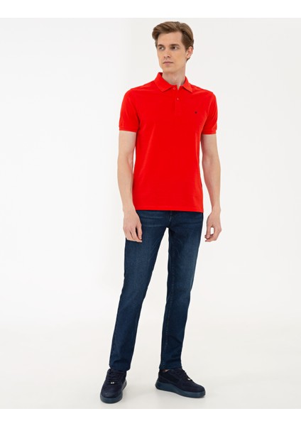 Nar Çiçeği Slim Fit Basic Polo Yaka T-Shirt 50239843-VR039 fırsatları