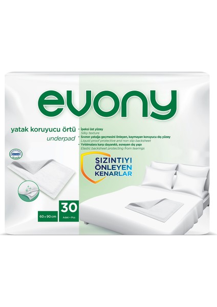 Evony 60x90 Cm Yatak Koruyucu Örtü 30'lu