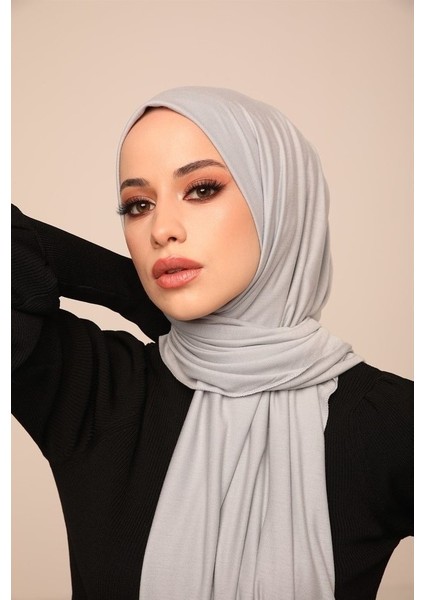 Viskon Pamuk Penye Şal - Gümüş
