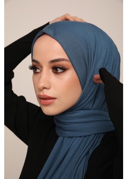 Viskon Pamuk Penye Şal - Indigo