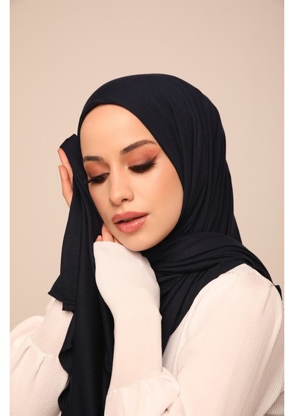 Viskon Pamuk Penye Şal - Lacivert