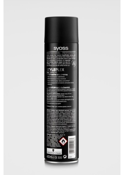 SYOSS STYLE PLEX SPREY 400 ML 1 ADET GÜÇLÜ TUTUŞ SAÇ SPREYİ