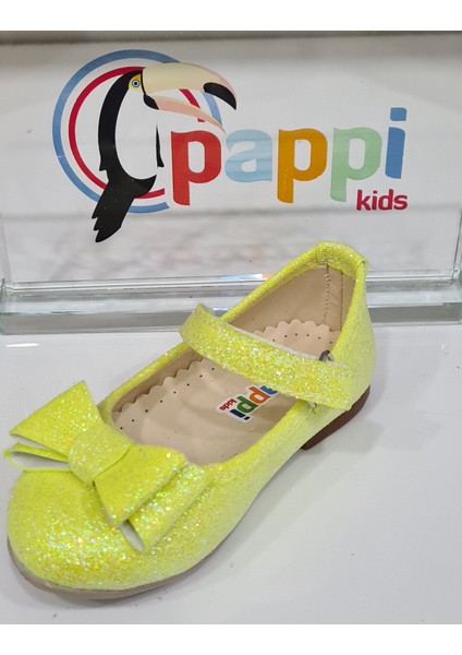 PAPPIKIDS038 Kız Çocuk Kurdelalı Günlük Abiye Babet Ayakkabı