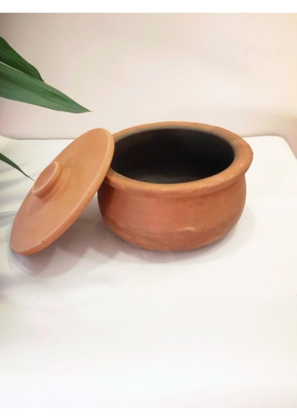 Toprak Güveç Ateşe Dayanıklı Kapaklı Kara Güveç 2 - 3 Kişilik