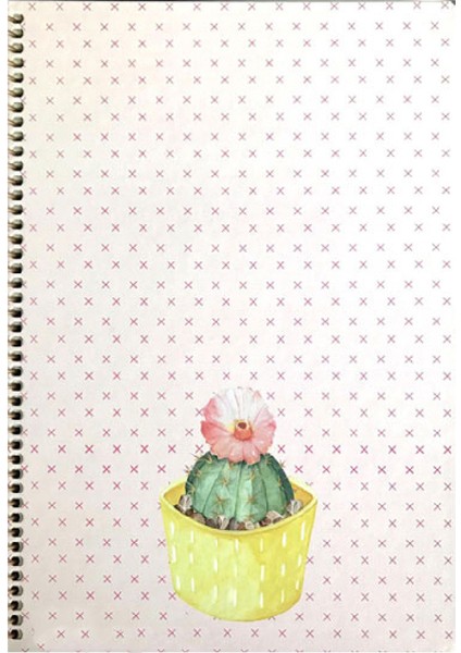 41056299 Saguaro Sert Kapak Spiralli 100 Yaprak Kareli Defter 20 x 28