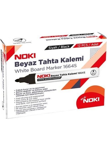 Beyaz Tahta Kalemi Siyah 12'li 5 Paket