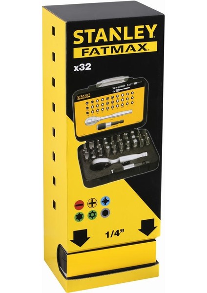 1-13-904 Fatmax Bits Set 32'li ¼ + Manyetik Tutucu + Otomatik Lokma Kolu