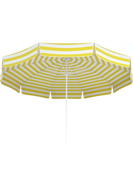 180 cm Polyester Plaj Şemsiye - Sarı Beyaz