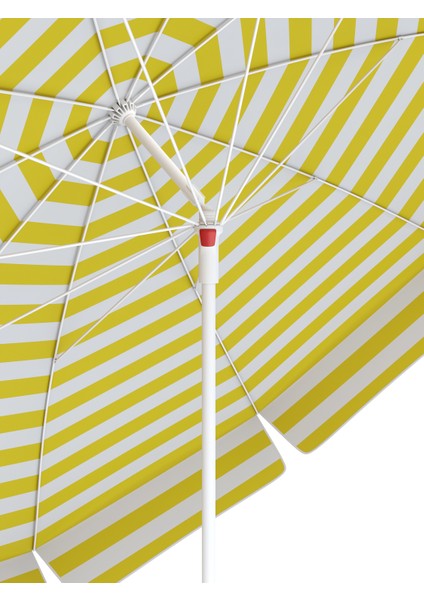 180 cm Polyester Plaj Şemsiye - Sarı Beyaz